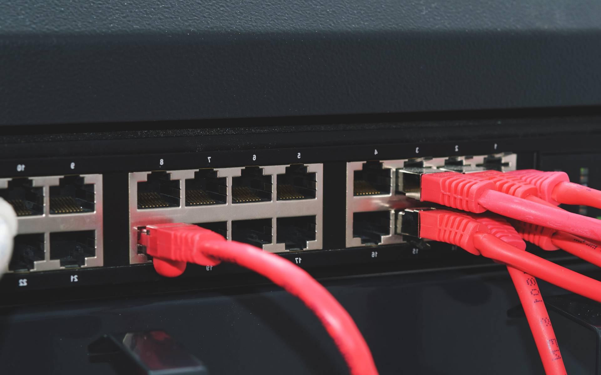 ethernet cables in router - networking image